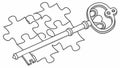 Puzzle Key Solution Vector Problem Solving Access Unlock, vector design Generative AI Royalty Free Stock Photo