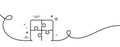 Puzzle line icon. Engineering strategy sign. Continuous line with curl. Vector