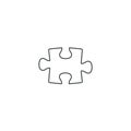 Puzzle line icon. Puzzle sign isolated on white. Vector Royalty Free Stock Photo