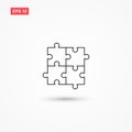 Puzzle line icon vector 2