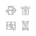 Puzzle linear icons set