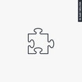 Puzzle, linear style sign for mobile concept and web design