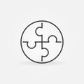 Puzzle linear vector concept circular icon