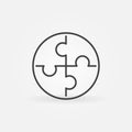 Puzzle linear vector concept circular icon