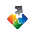 Puzzle logo , jigsaw logo vector
