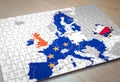 Puzzle of the Map of the European Union with the pieces corresponding to Poland taken out. Polexit concept.