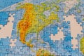 Puzzle of map of the North America Royalty Free Stock Photo