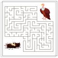 A puzzle maze game for kids. Help me get through the maze. Vulture, nest Royalty Free Stock Photo