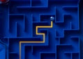 Puzzle Maze & strategy business concept of leadership