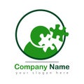 Puzzle mind logo on white Royalty Free Stock Photo