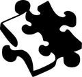 Puzzle - minimalist and flat logo - vector illustration