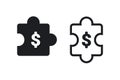 Puzzle money icon. Illustration vector Royalty Free Stock Photo