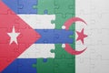 puzzle with the national flag of algeria and cuba