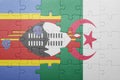 puzzle with the national flag of algeria and swaziland