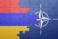 Puzzle with the national flag of armenia and nato