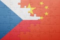 Puzzle with the national flag of czech republic and china