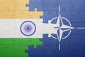 Puzzle with the national flag of india and nato