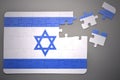 Puzzle with the national flag of israel