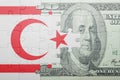 Puzzle with the national flag of northern cyprus and dollar banknote Royalty Free Stock Photo