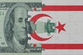 puzzle with the national flag of northern cyprus and dollar money banknote. macro.concept Royalty Free Stock Photo