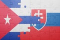 puzzle with the national flag of slovakia and cuba