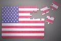 Puzzle with the national flag of united states of america Royalty Free Stock Photo