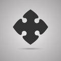 Puzzle One Grey Piece Sign Icon. Strategy Symbol. Royalty Free Stock Photo