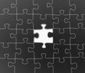 Puzzle with one piece missing Royalty Free Stock Photo