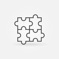 Puzzle outline vector concept minimal icon