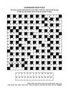 Puzzle page with codebreaker word game or crossword puzzle