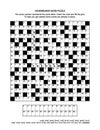 Puzzle page with codebreaker word game or crossword puzzle