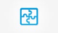 puzzle part, jigsaw piece, solution realistic icon. 3d line vector illustration. Top view