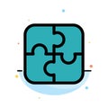 Puzzle, Parts, Strategy, Teamwork Abstract Flat Color Icon Template Royalty Free Stock Photo