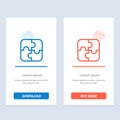 Puzzle, Parts, Strategy, Teamwork  Blue and Red Download and Buy Now web Widget Card Template Royalty Free Stock Photo