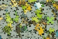 Puzzle pattern of randomly mixed puzzle pieces