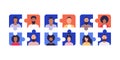 Puzzle of people. Flat style. Vetkaran illustration. Royalty Free Stock Photo