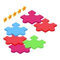 Puzzle performance management icon isometric vector. Office data Royalty Free Stock Photo