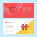 Puzzle piece abstract corporate business banner template, horizontal advertising business banner Royalty Free Stock Photo