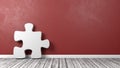 Puzzle Piece Against Wall with Copyspace Royalty Free Stock Photo