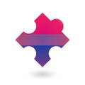 Puzzle piece with a bisexual pride flag