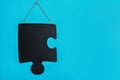 Puzzle piece on blue background. Autism Spectrum Disorder ASD. Autism awareness. Concept of autism word Royalty Free Stock Photo