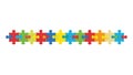 Puzzle piece border, connection, teamwork, and problem-solving, vector design Generative AI Royalty Free Stock Photo