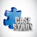 Puzzle piece and case study sign. illustration Royalty Free Stock Photo