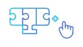 Puzzle Piece & Finger Tap for Interactive Solutions, vector design Generative AI Royalty Free Stock Photo