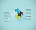 Puzzle piece flat infographics business concept ve Royalty Free Stock Photo