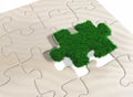 A puzzle piece of grass