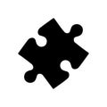 Puzzle piece icon. Black silhouette of jigsaw. Vector illustration Royalty Free Stock Photo