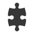 puzzle piece icon silhouette Royalty Free Stock Photo