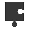 puzzle piece icon silhouette Royalty Free Stock Photo