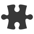 puzzle piece icon silhouette Royalty Free Stock Photo